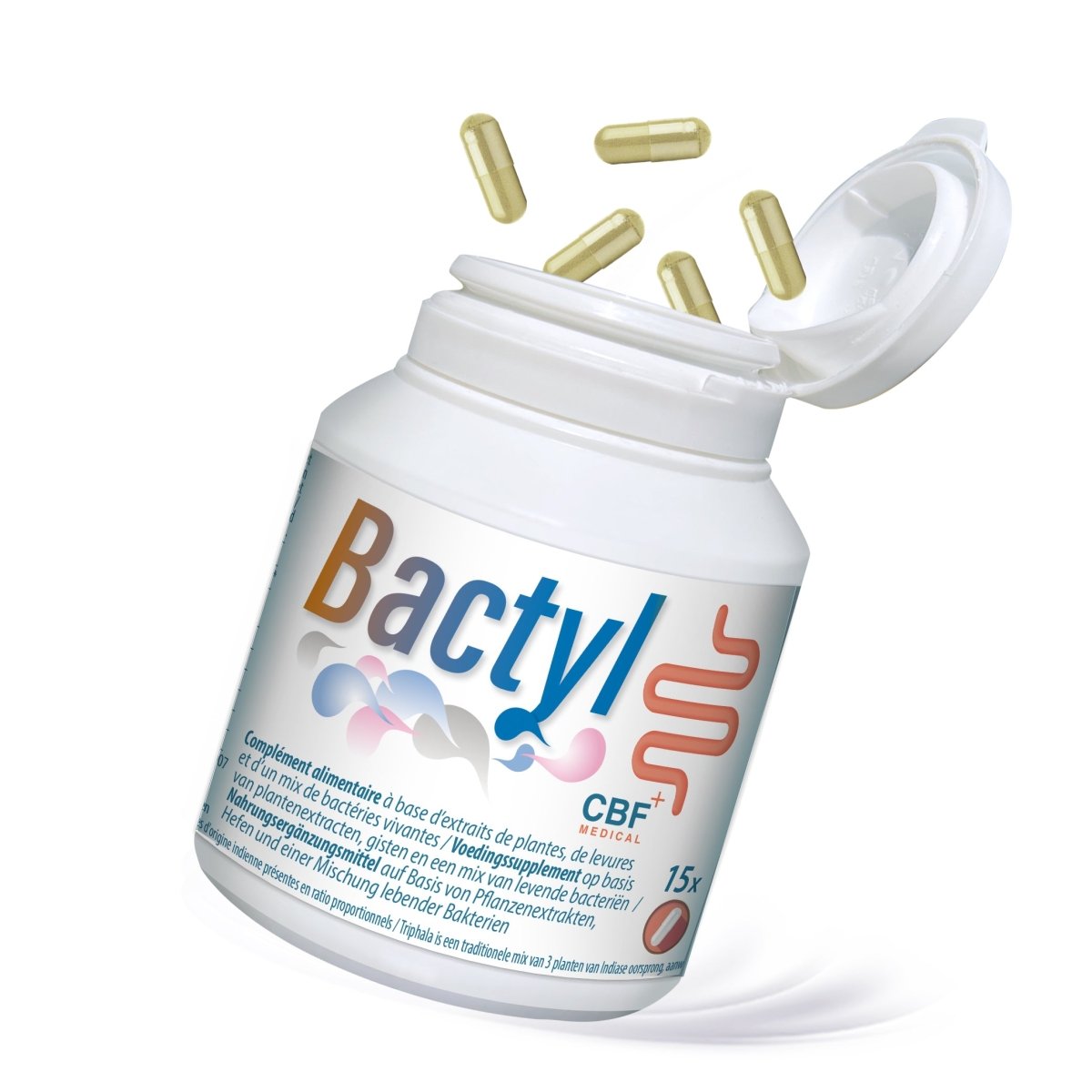 🌿 Bactyl - Complément Probiotique , pré - biotique +Tannate de gélatine 🌱✨ - 15 gélules - CBF Medical