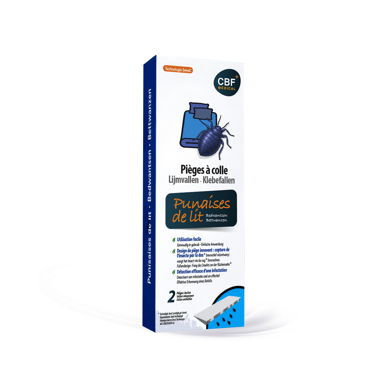 🛏️ Pièges à colle anti-punaises de lit CBF Medical – 2 pièges