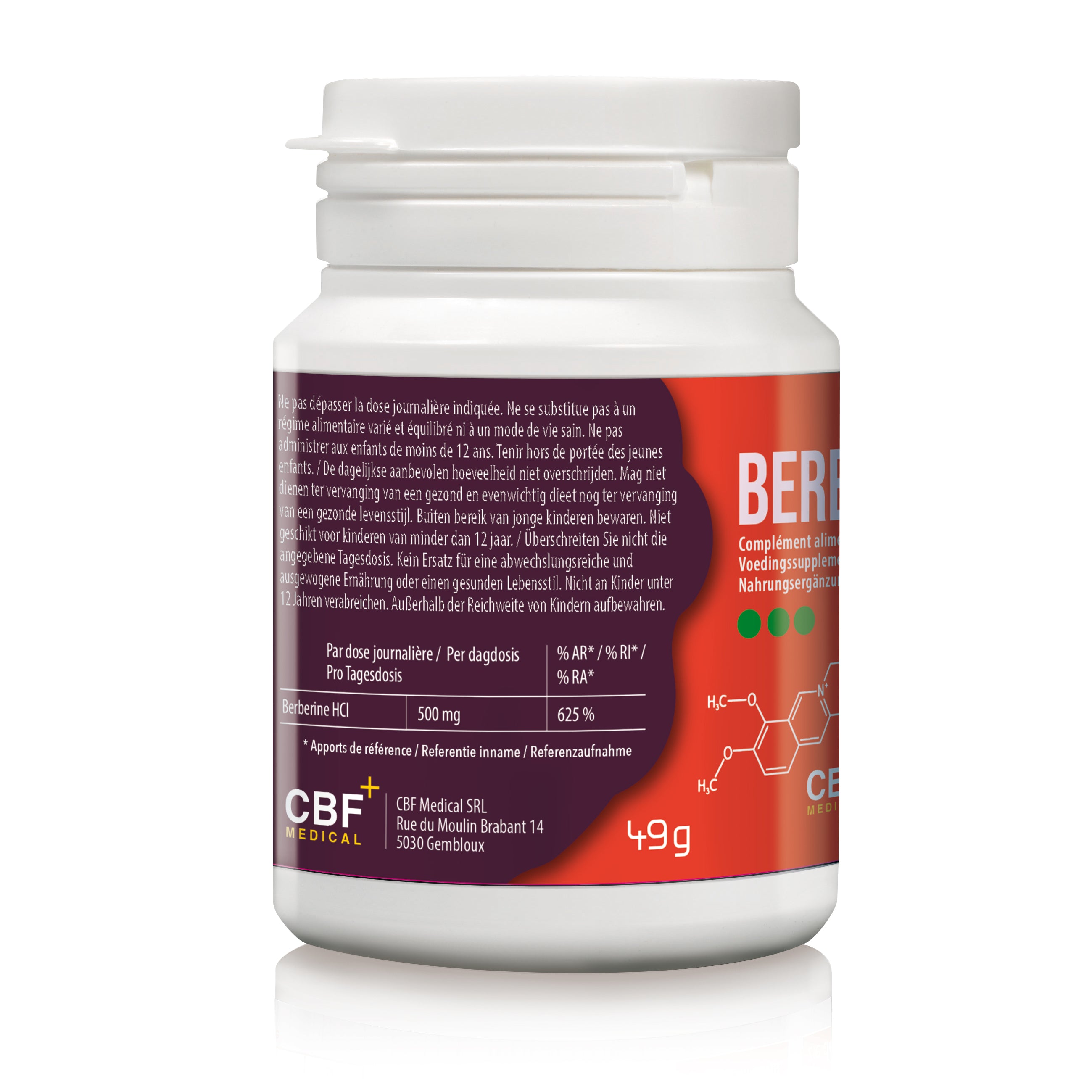 🌿 Berbérine CBF – 500 mg | Confort digestif & équilibre intestinal - 90 gélules