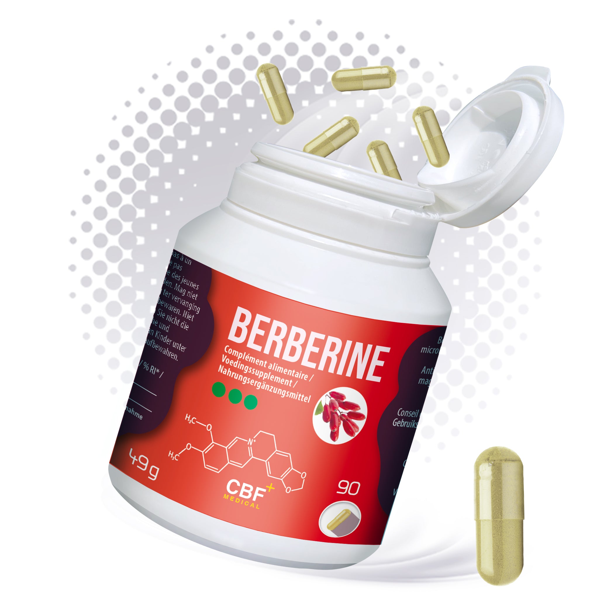 🌿 Berbérine CBF – 500 mg | Confort digestif & équilibre intestinal - 90 gélules