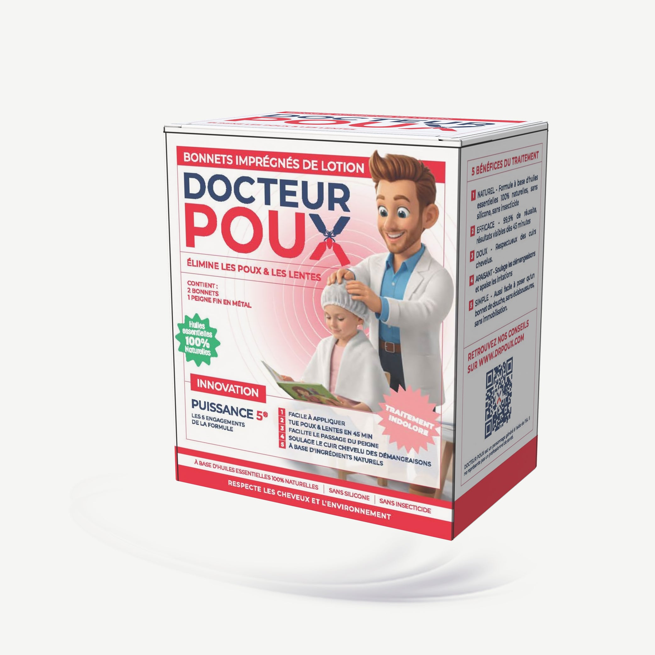 🧢 Bonnet anti-poux + peigne – Docteur Poux