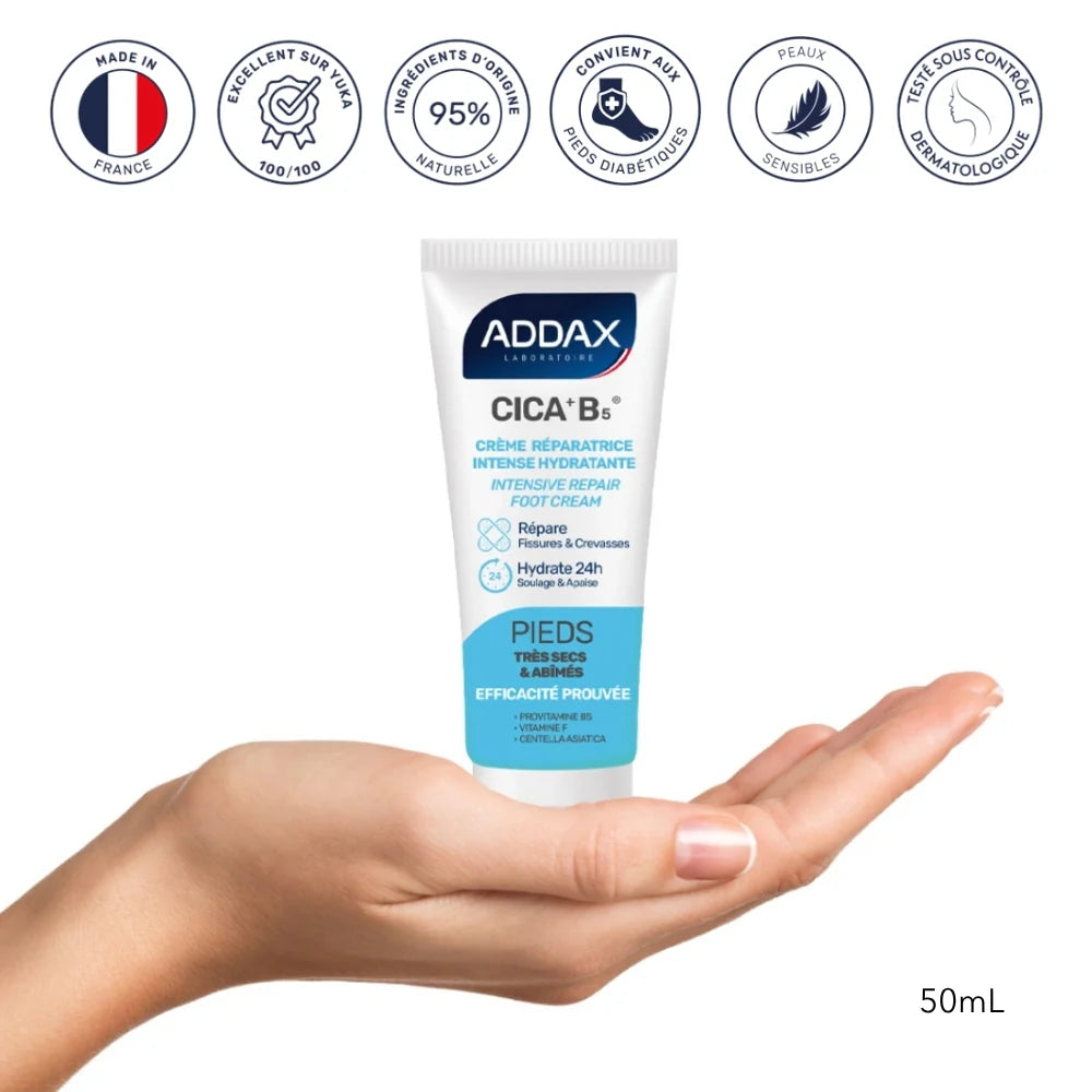🦶🛡️🧴 CICA + B5® – Crème Réparatrice Intense Pieds (50 ml)