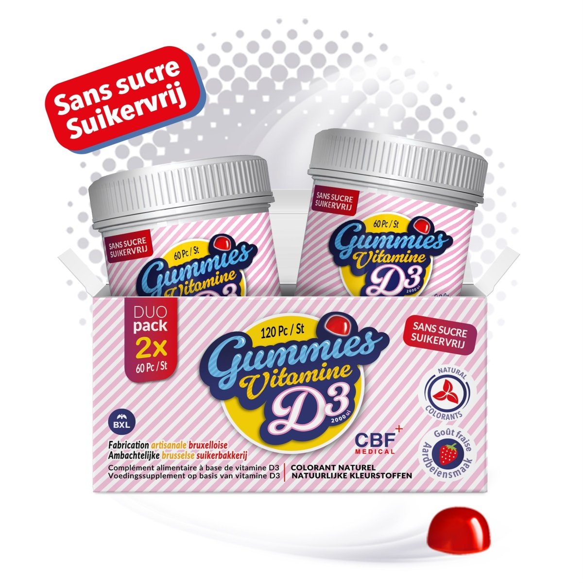 🌞 Vitamine D3 CBF Gummies 2.000 UI - 120 Gummies (Duo - Pack) 💪 - CBF Medical