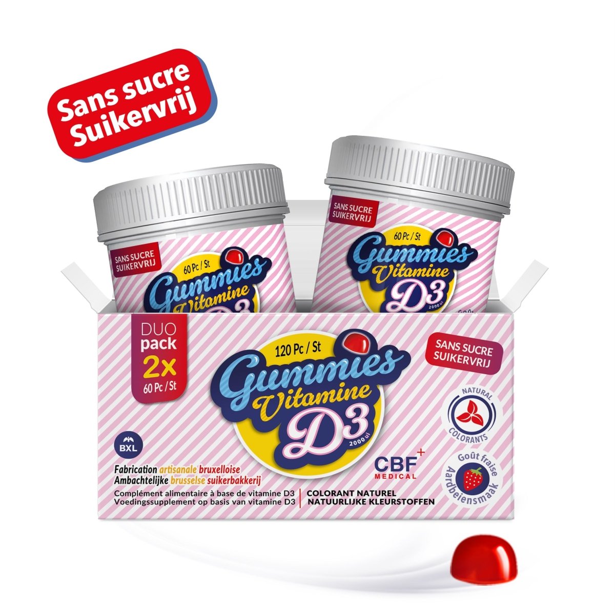 🌞 Vitamine D3 CBF Gummies 2.000 UI - 120 Gummies (Duo - Pack) 💪 - CBF Medical