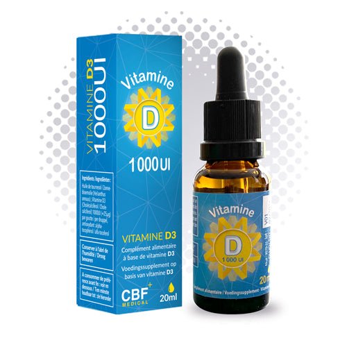 🌞 Vitamine D3 1000 UI - 700 Gouttes avec Pipette Compte - Goutte 💧 - CBF Medical