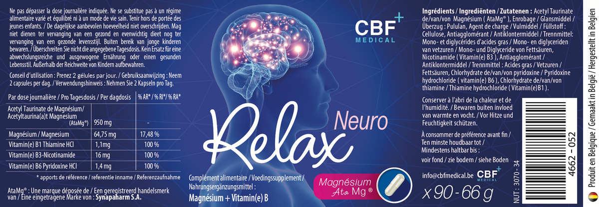 đȘ Neuro-relax âą MagnĂ©sium ATA - 90 GĂ©lules âš