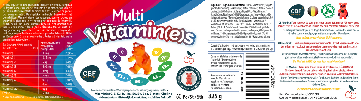 Immuniteitsgummies - 🍊 Sinaasappelsmaak - 60 🧸 Beren