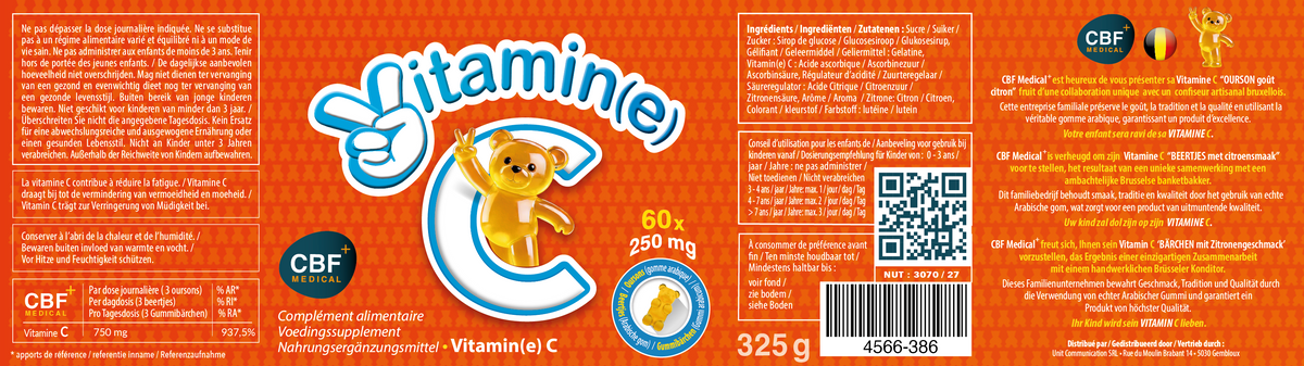 🌟 Vitamin C - 60 Bären für Kinder 🐻🍊