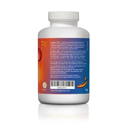 🐟 Omega 3 - Complément Alimentaire à base d'Huile de Poisson 🌟 180 softgels - CBF Medical