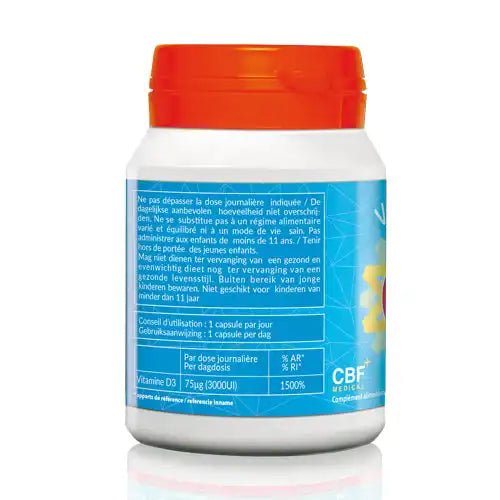 🌞 Vitamine D3 3.000 UI Softgel - 180 Gélules 💪 - CBF Medical