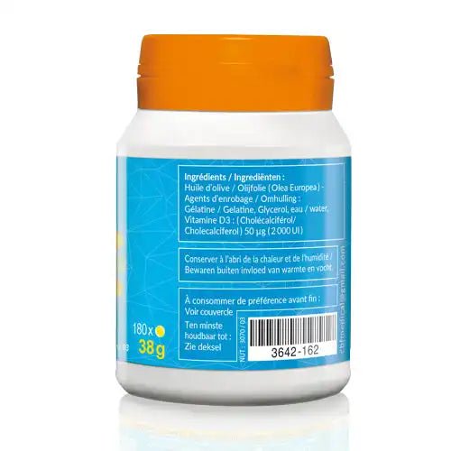 🌞 Vitamine D3 2.000 UI Softgel - 180 Gélules 💪 - CBF Medical
