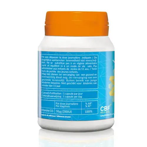 🌞 Vitamine D3 2.000 UI Softgel - 180 Gélules 💪 - CBF Medical