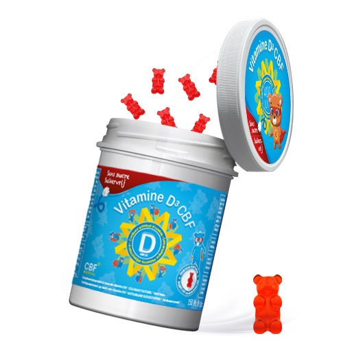 Oursons Vitamine D3 - 150 Oursons 🌞 Goût fraise 🍓 - 150 oursons SANS SUCRE - CBF Medical
