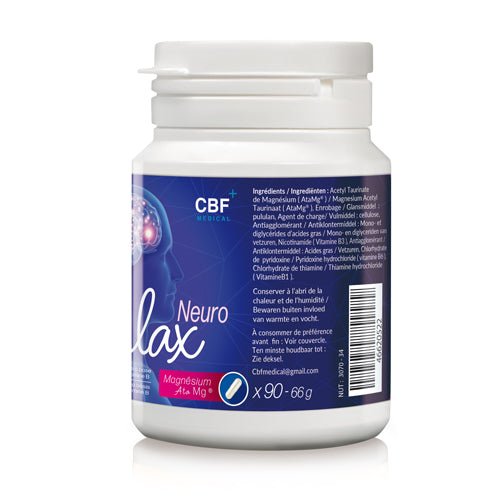 đȘ Neuro - relax âą MagnĂ©sium ATA - 90 GĂ©lules âš - CBF Medical