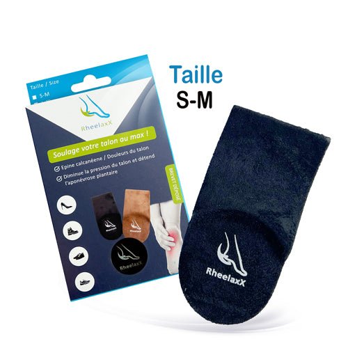 👣 Rheelaxx - Semelle - STOP à la douleur au talon - Taille : S - M / 36 - 41 - Noir - Prix Top - Santé 2024 - CBF Medical