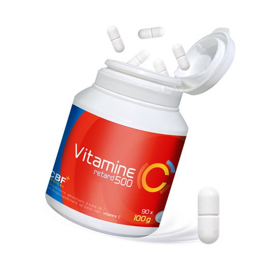 🍊 Vitamine C - Retard - 500 mg - 90 Gélules 🌟 - CBF Medical