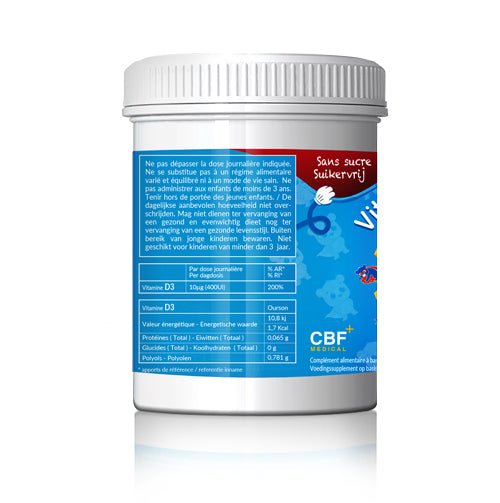 Oursons Vitamine D3 - 150 Oursons 🌞 Goût fraise 🍓 - 150 oursons SANS SUCRE - CBF Medical