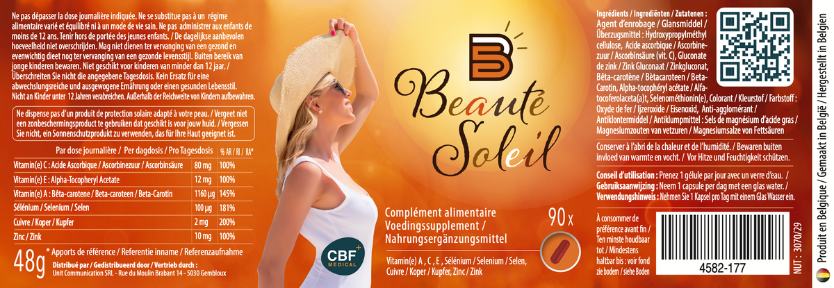 🌞 Beauté Soleil - Sublimez votre peau et vos cheveux 🌟 - 90 gélules