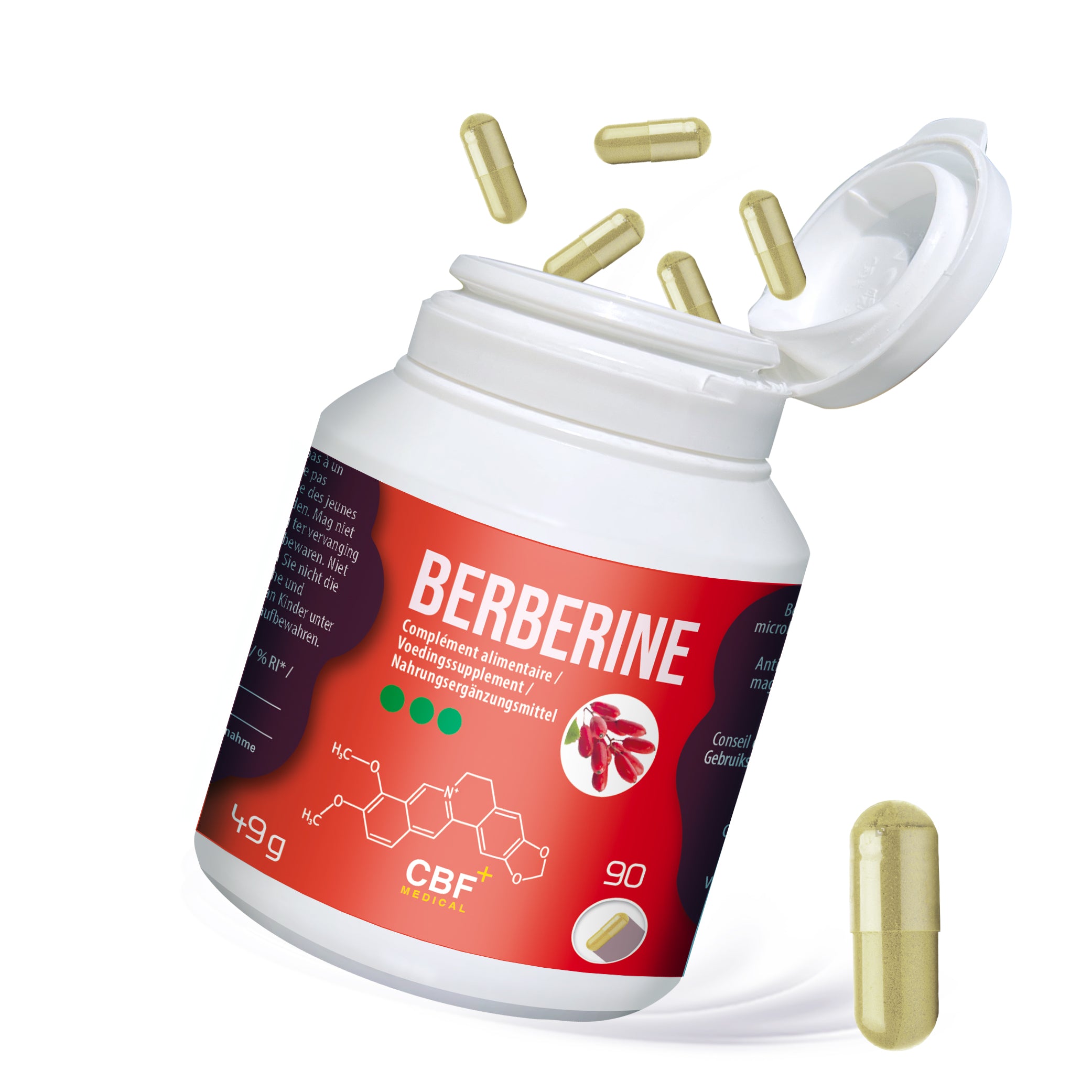 🌿 Berbérine CBF – 500 mg | Confort digestif &amp; équilibre intestinal - 90 gélules