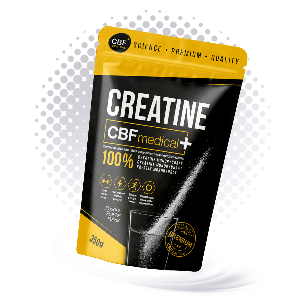 ⚡ Créatine CBF Medical+ – 100 % Créatine Monohydrate – 350 g
