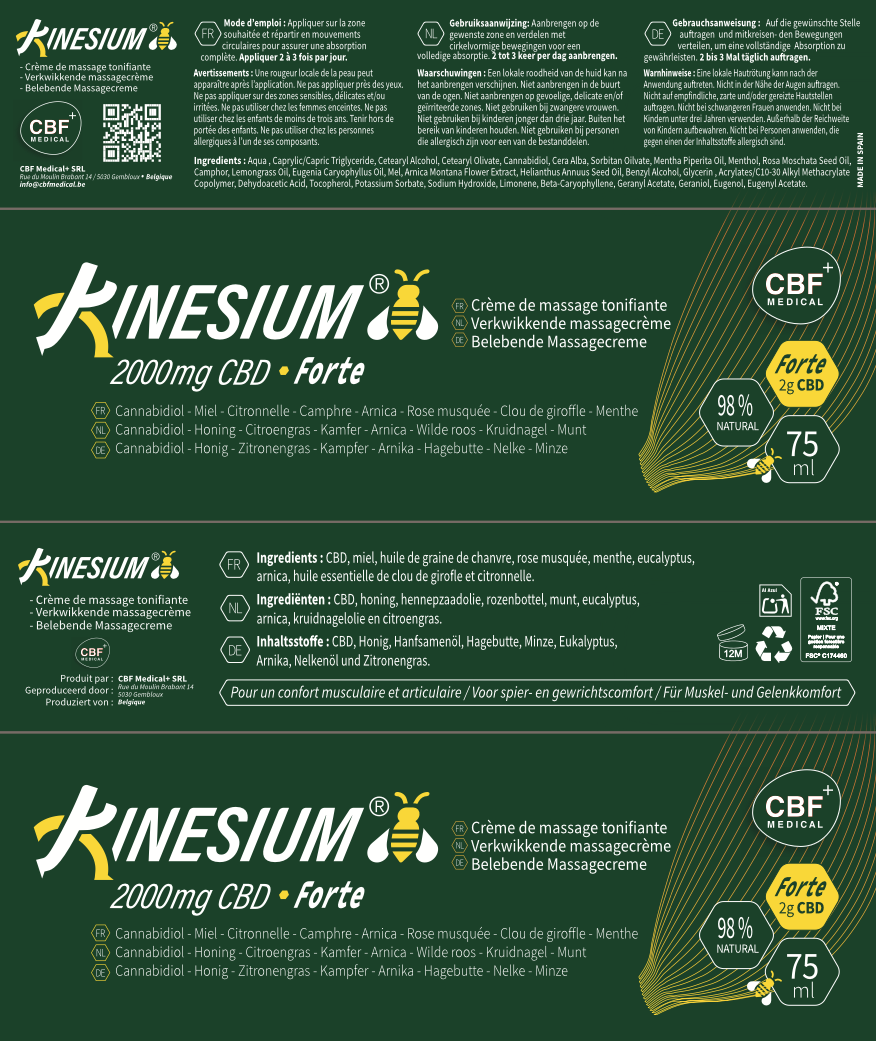 🔥❄️ Kinesium ®  FORTE - Crème de Massage  🌿 (75ml)