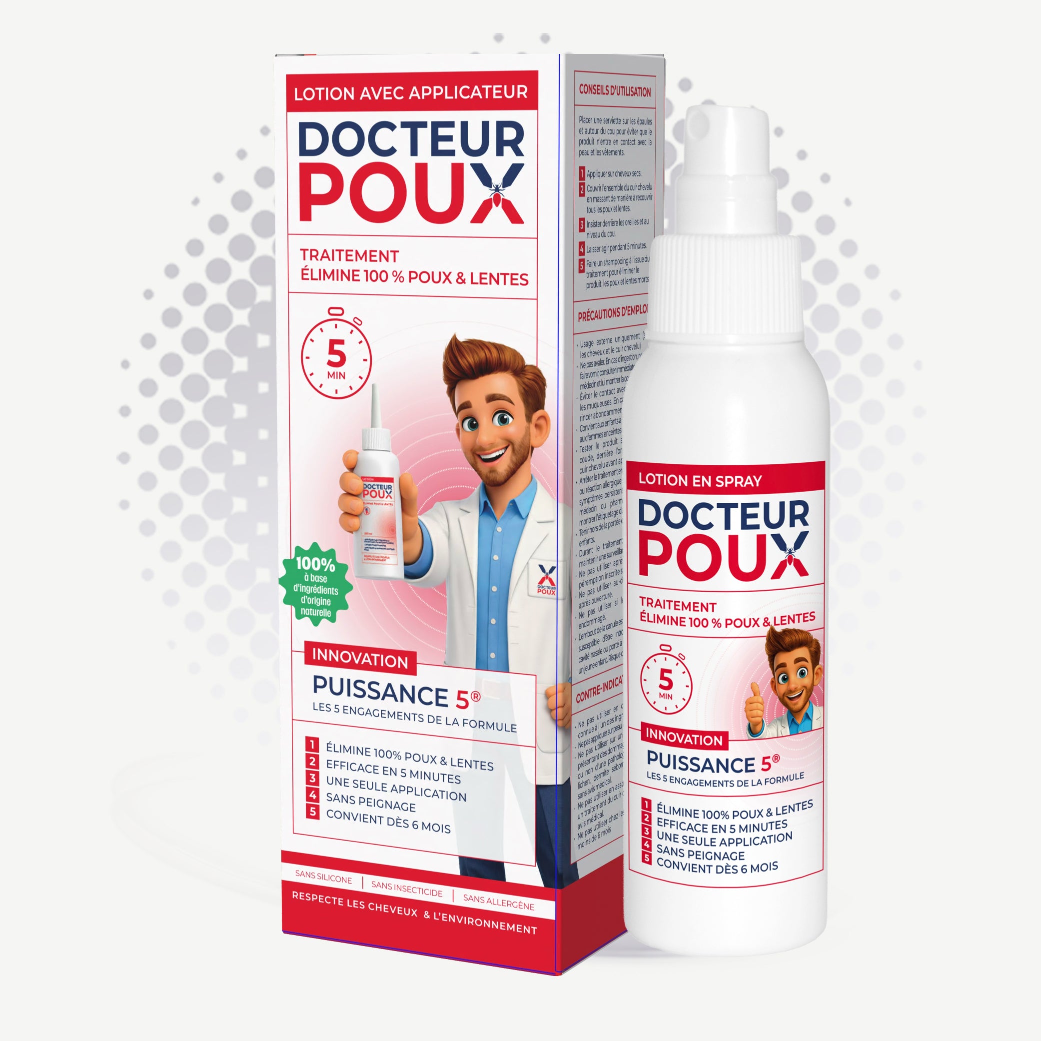 🧴 Lotion Spray anti-poux 100 ml  – Docteur Poux