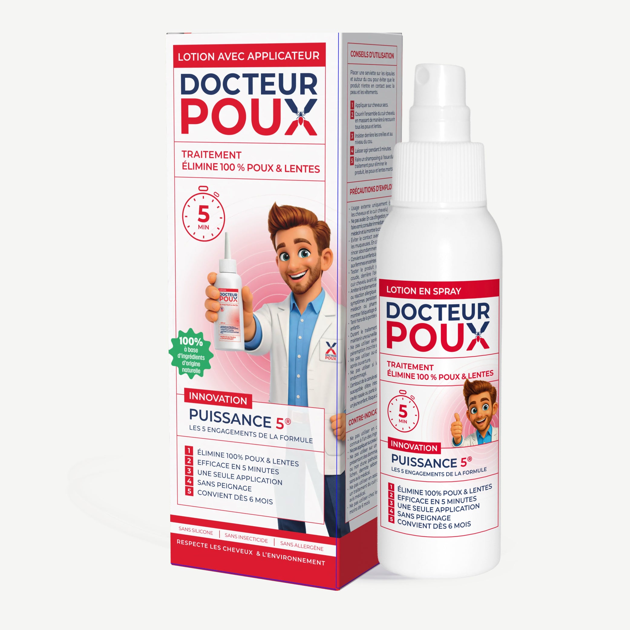 🧴 Lotion Spray anti-poux 100 ml  – Docteur Poux