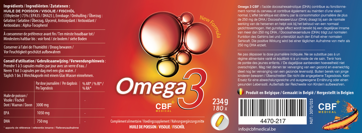 🐟 Omega 3 - Fischöl-Nahrungsergänzungsmittel 🌟 180 Weichkapseln